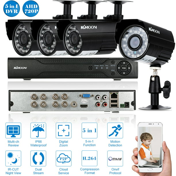 Kkmoon 8CH 1080P AHD TVI CVI DVR 8pcs 720P Bullet CCTV Camera CCTV Security Kit